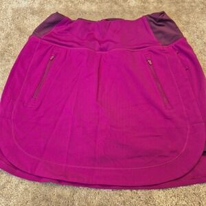 Athleta Fairway Golf Skort Womens Small Berry Purple Zipper Pockets Athletic